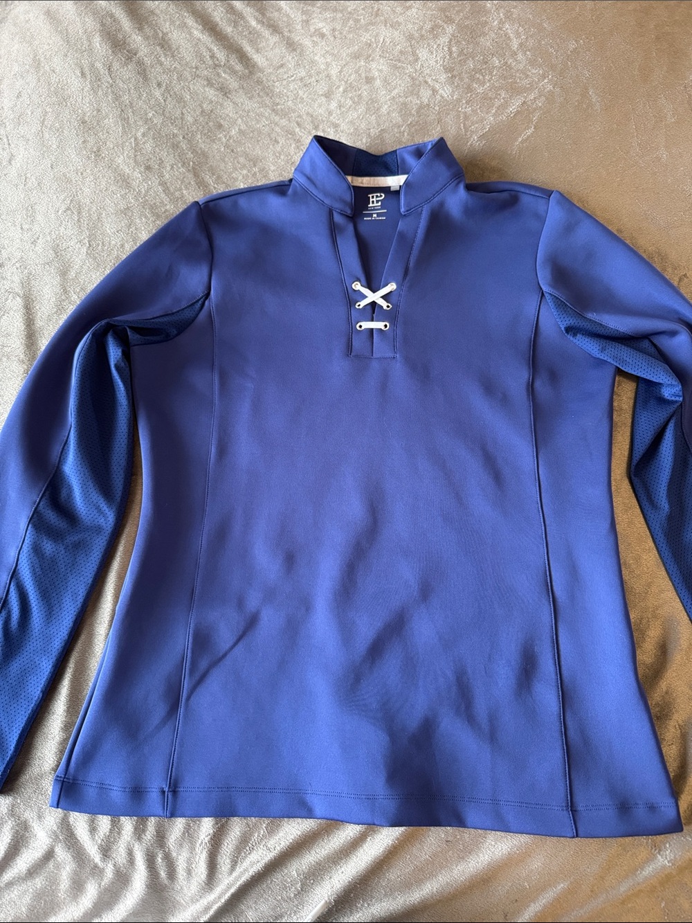 EP Pro Women's Royal Blue Long Sleeve Crew with Lace-Up Neck